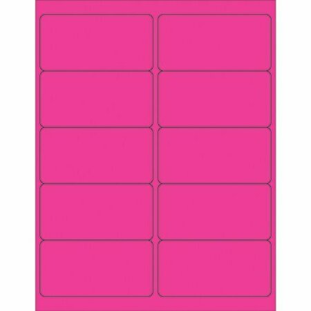 BSC PREFERRED 4 x 2'' Fluorescent Pink Rectangle Laser Labels, 1000PK S-3847P